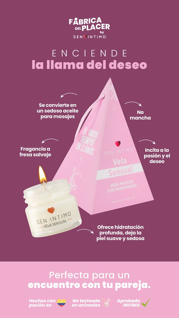 Vela Sensual para Masajes con Feromonas