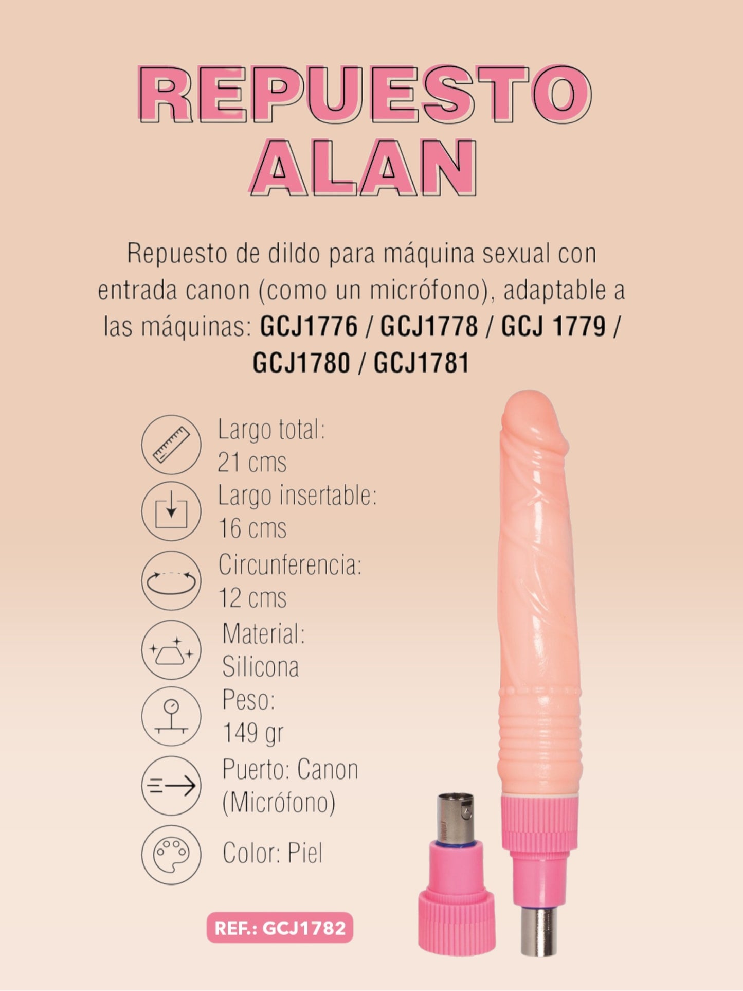 Dildo Repuesto Alan