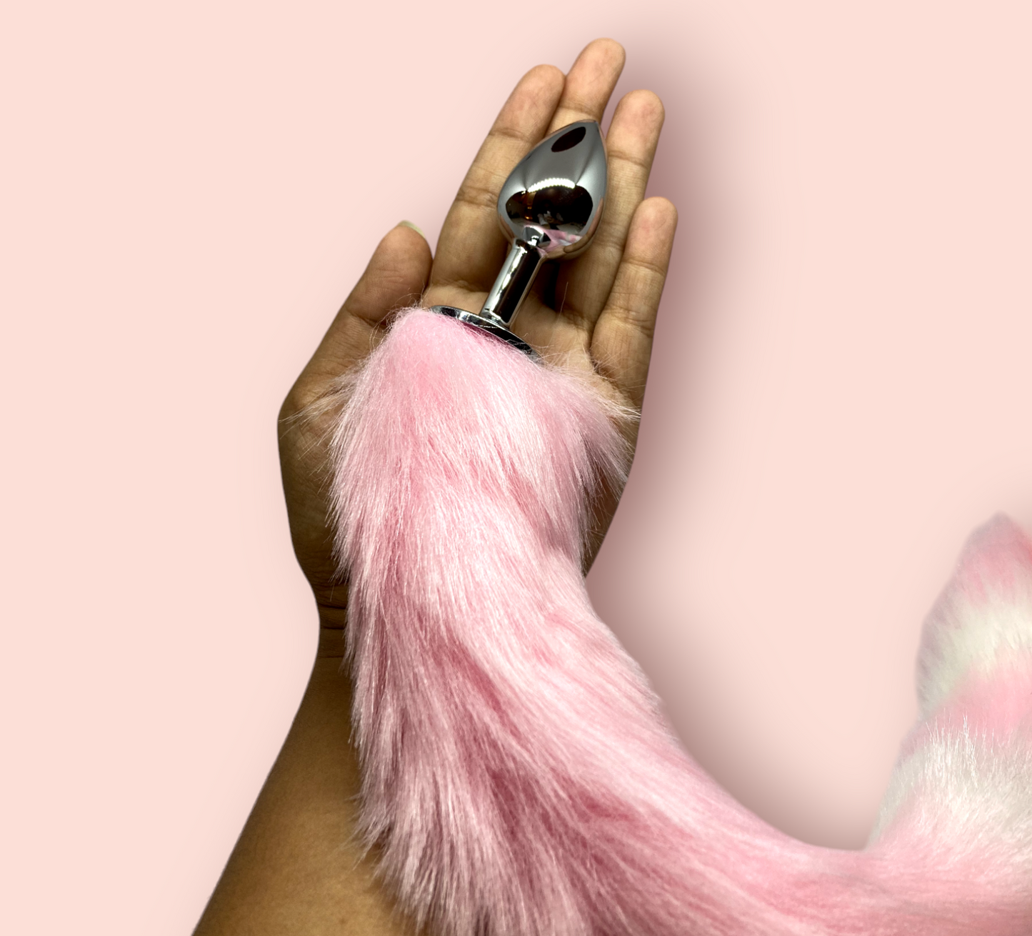 Plug Cola de Zorro Rosa/ Blanca