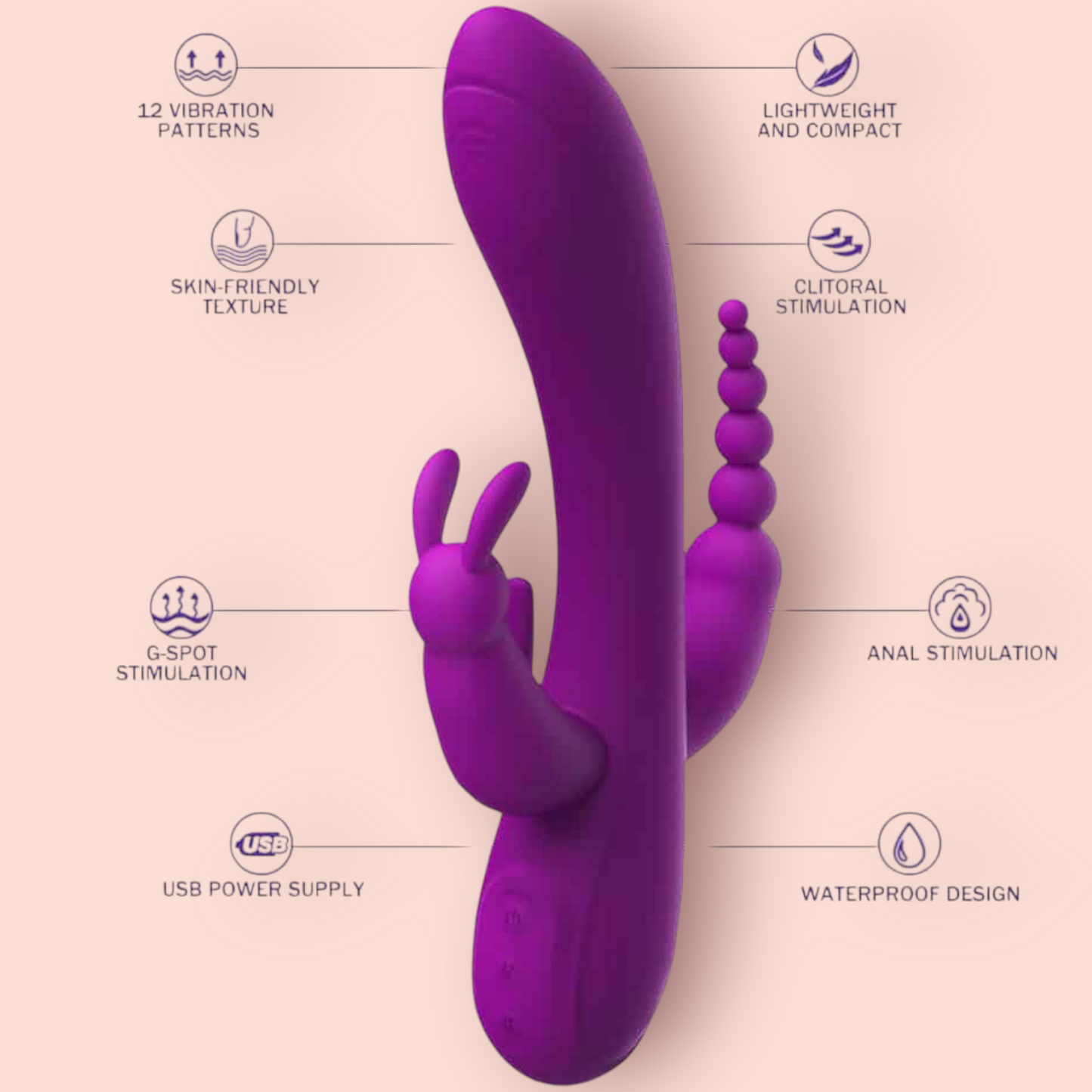Vibrador Triple Turbo Vibe