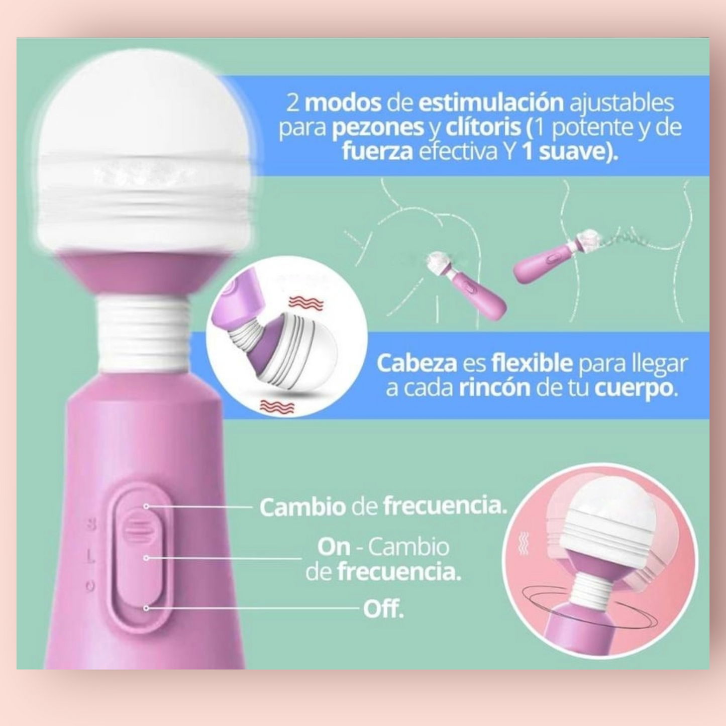 Vibrador Hitachi mini Colores Lilo