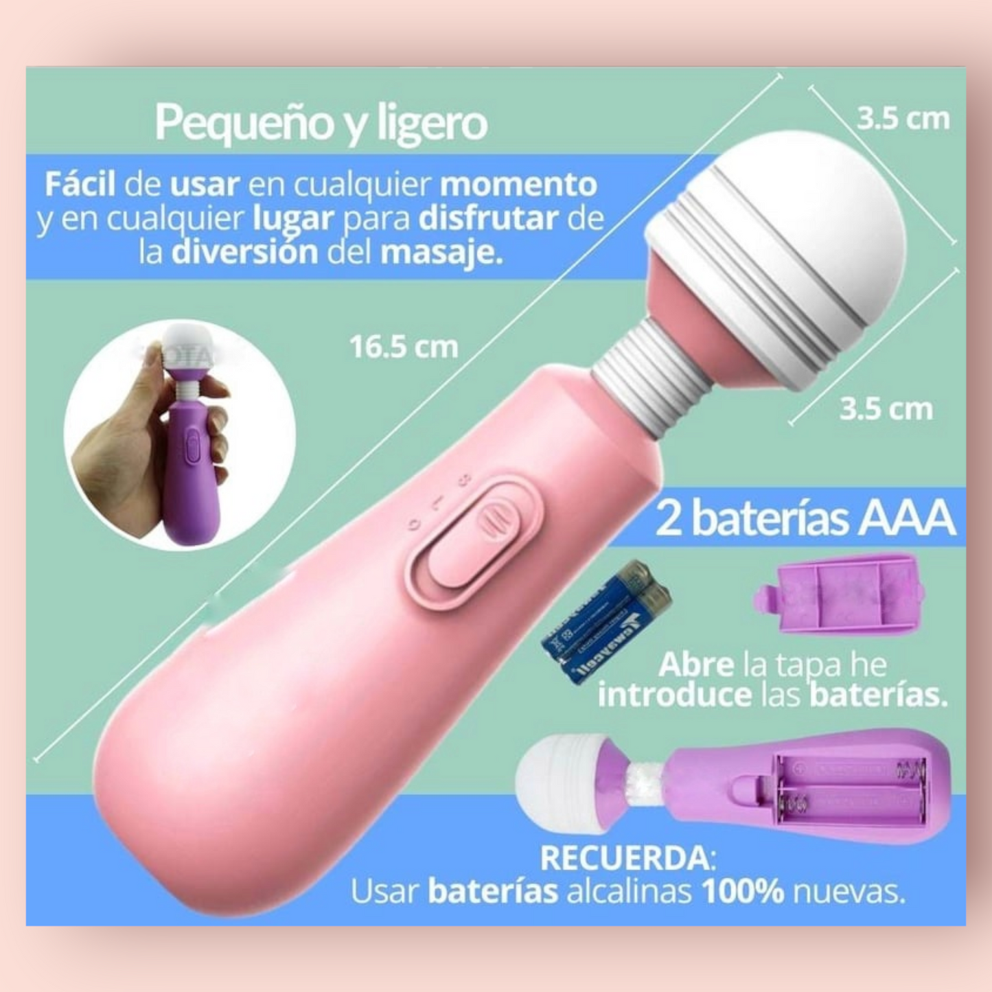 Vibrador Hitachi mini Colores Lilo