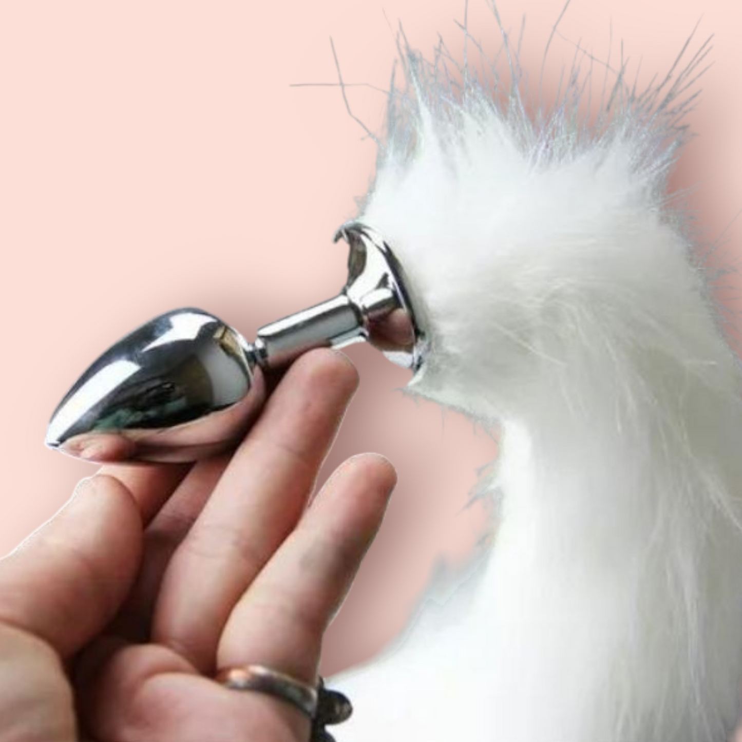 Plug Cola De Zorro Blanco Talla S