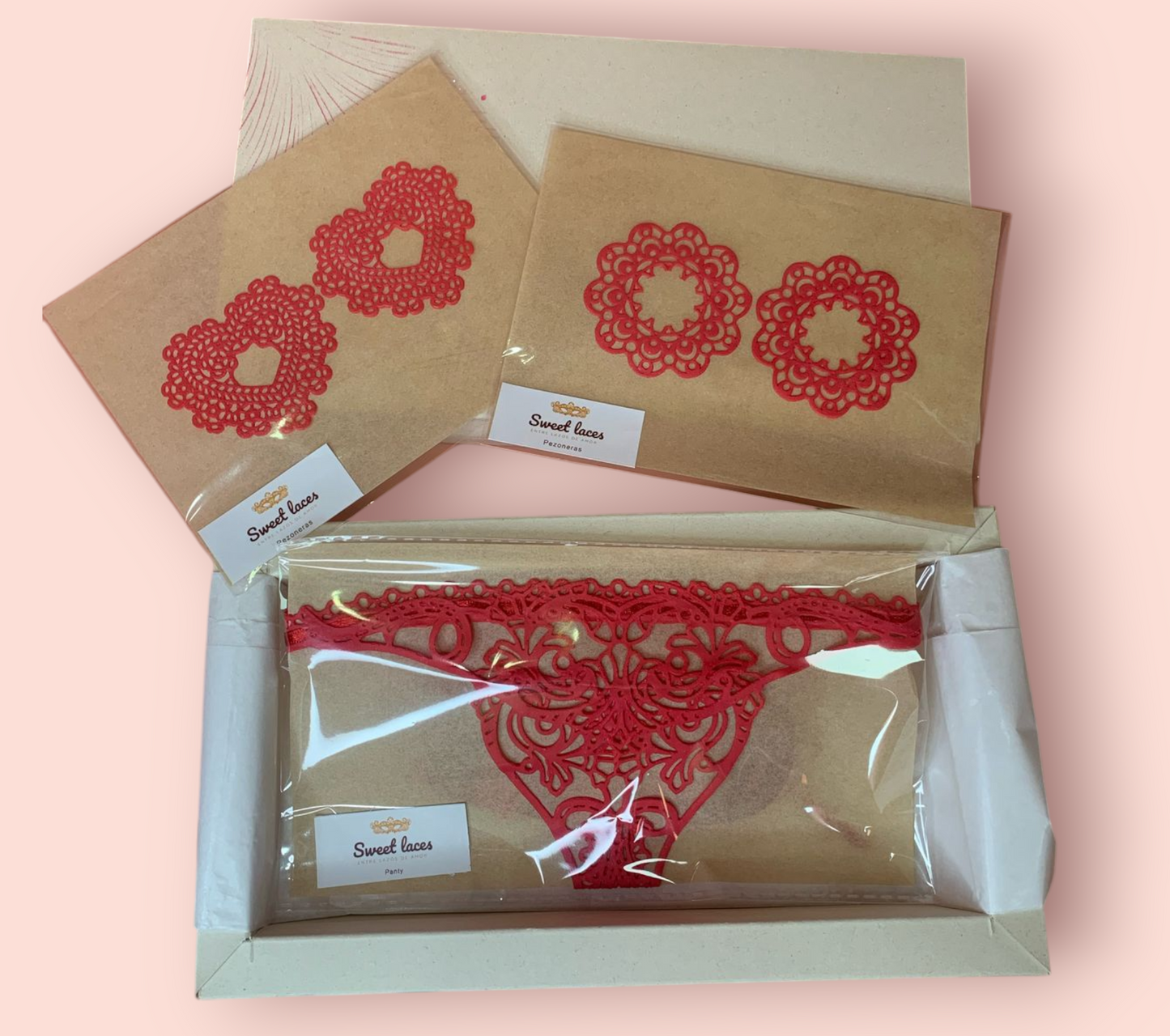 Lencería Comestible de Encaje Rojo