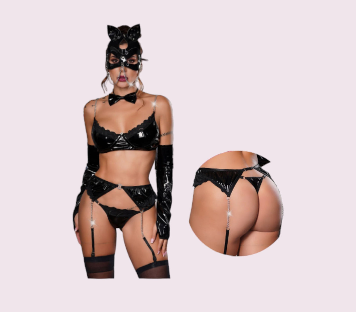 Disfraz Gatubela Charol con Mascara