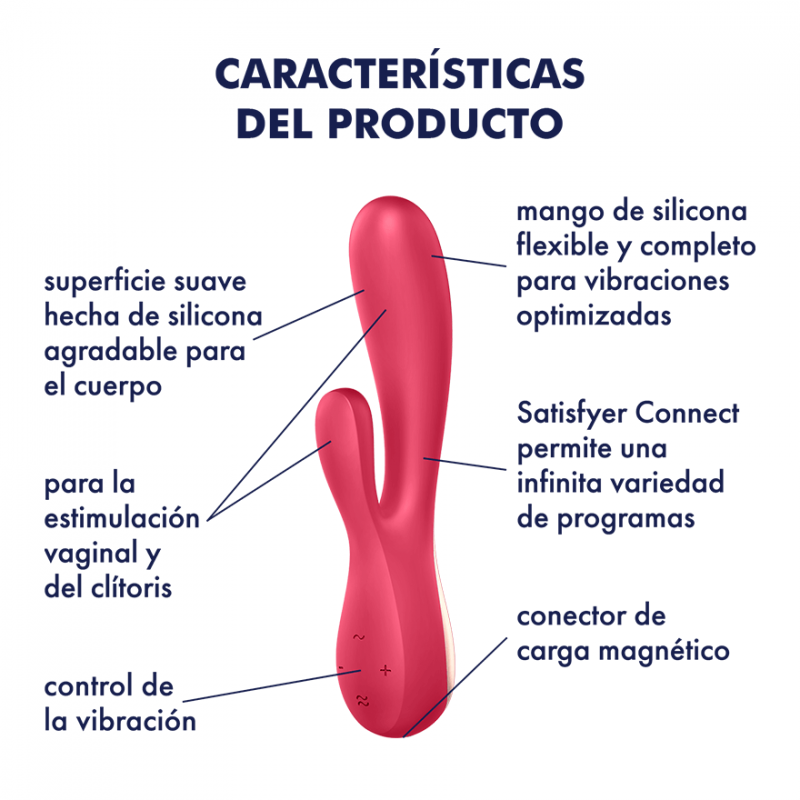 Vibrador Satisfyer Mono Flex con APP Rojo