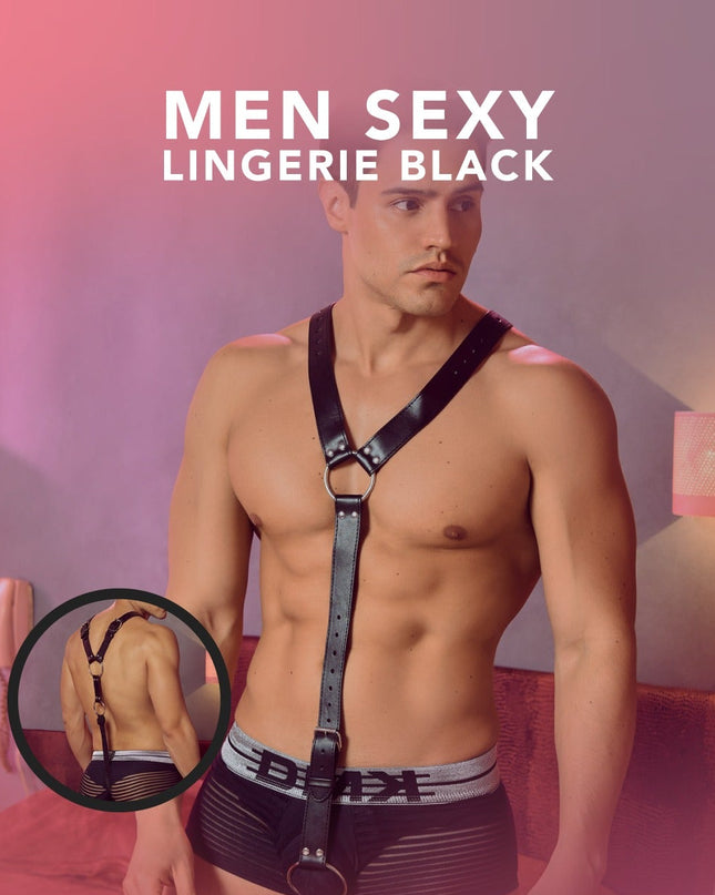 Men Sexy Lingerie Black