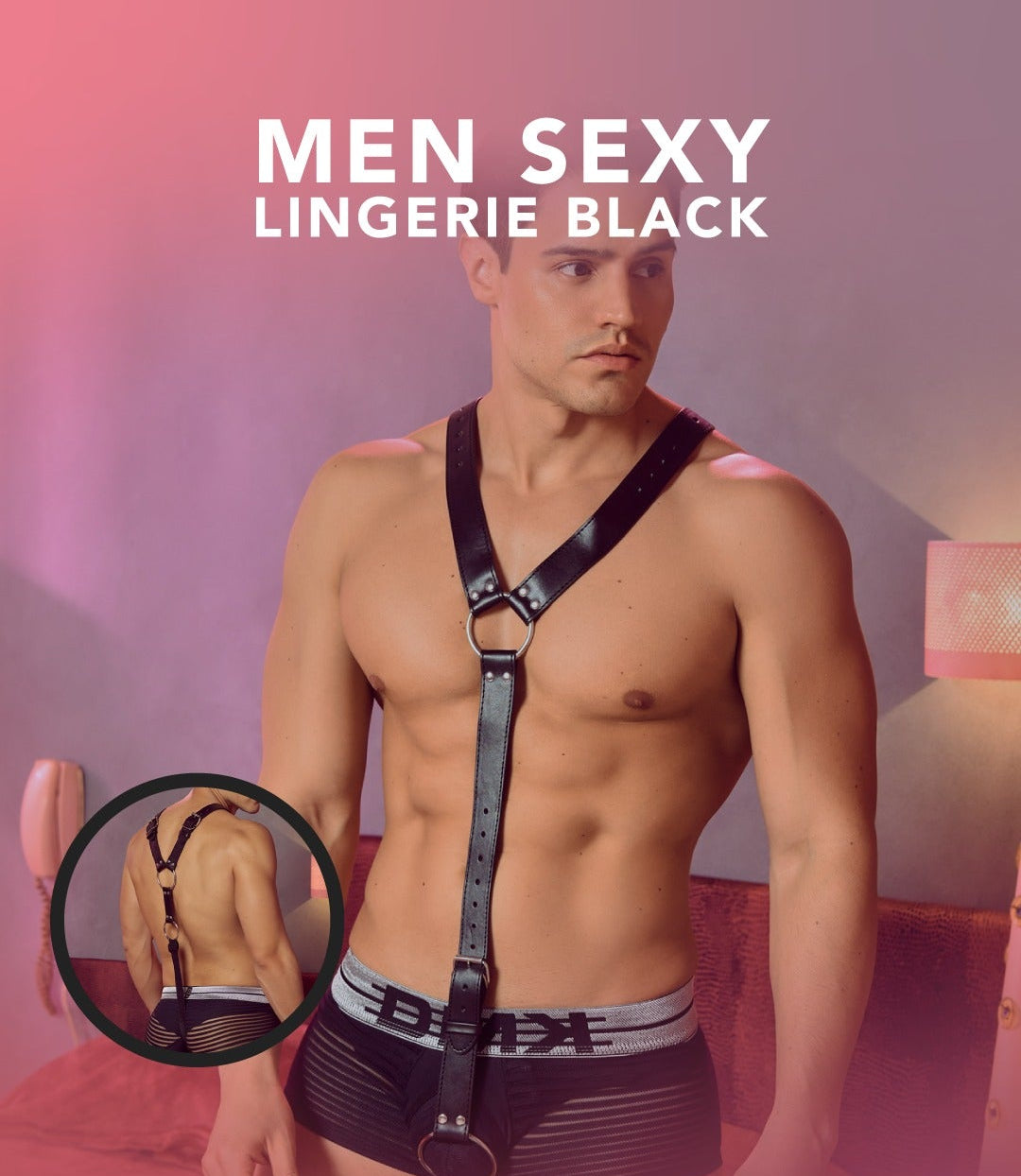 Men Sexy Lingerie Black