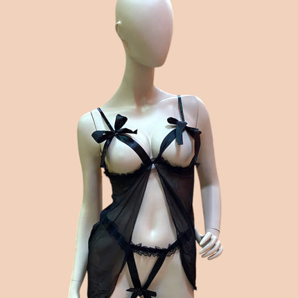 Baby Doll Negro Lazos Be1135-Bko