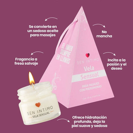 Vela Sensual para Masajes con Feromonas