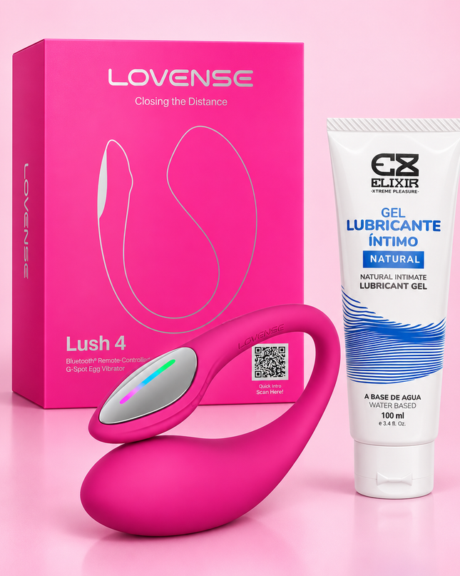 Huevo Vibrador Lush 4 Lovense + Lubricante neutro elixir 100 ml