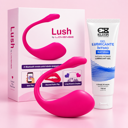 Huevo Vibrador Lush 2 Lovense + Lubricante Neutro Elixir 100 ml