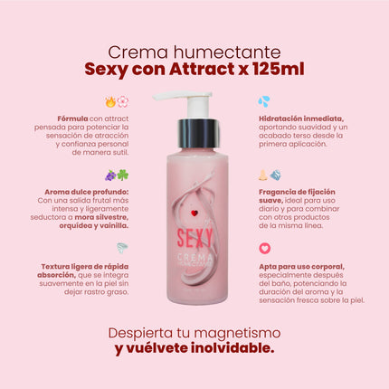 Crema Humectante Sexy con Attract 125ml – Sen Íntimo