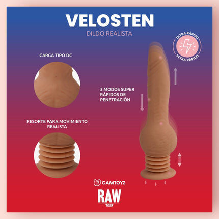 Vibrador Impulsor Realista Velosten 23CM