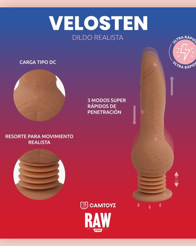 Vibrador Impulsor Realista Velosten 23CM