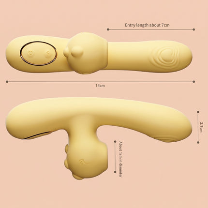 Mini Vibrador Con Dino Mizzzee Amarillo