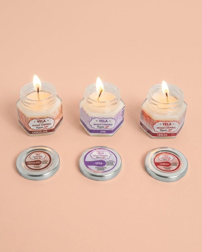 Vela Para Masajes con Feromonas Flavor Sex 50G