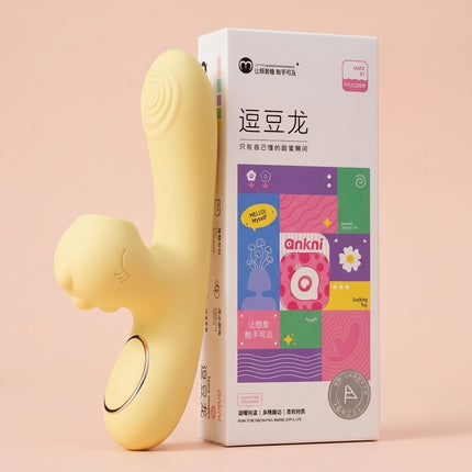Mini Vibrador Con Dino Mizzzee Amarillo