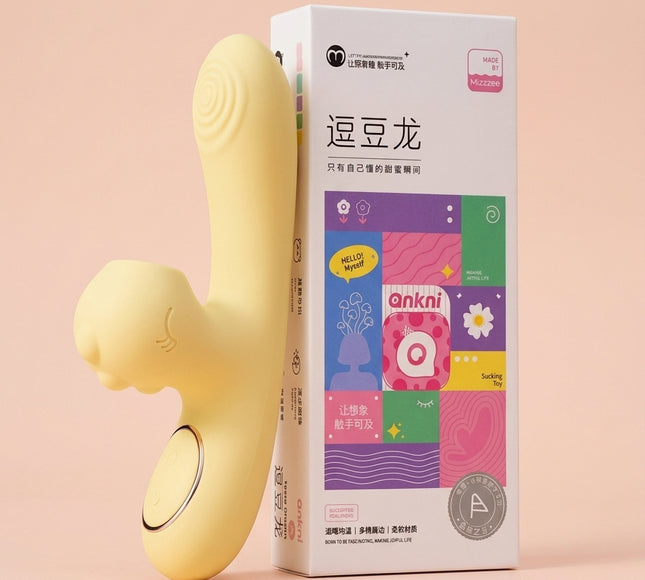 Mini Vibrador Con Dino Mizzzee Amarillo