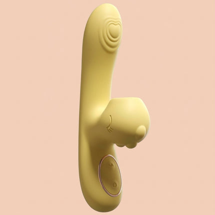 Mini Vibrador Con Dino Mizzzee Amarillo