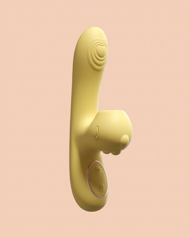 Mini Vibrador Con Dino Mizzzee Amarillo