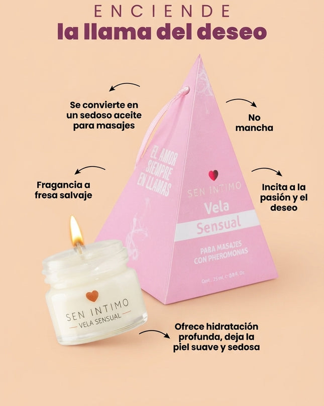 Vela Sensual para Masajes con Feromonas