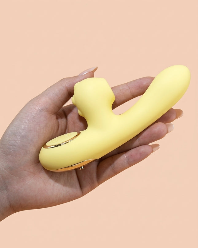 Mini Vibrador Con Dino Mizzzee Amarillo