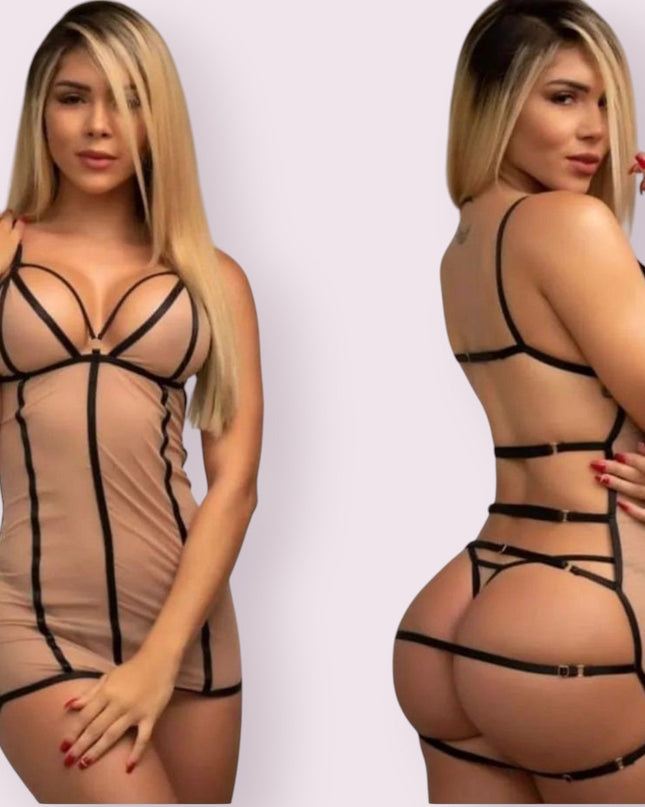 Lenceria Vestido Malla Piel Ref.70