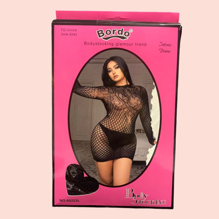 Body Bordo Malla Curvy 60223L