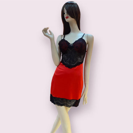 Lenceria Baby Doll Rojo Encaje Ref.B42