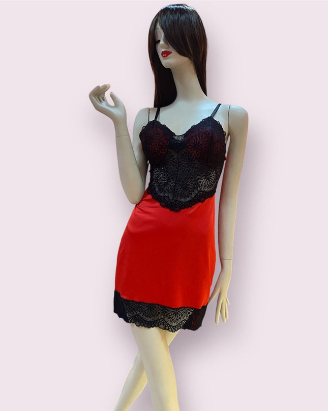 Lenceria Baby Doll Rojo Encaje Ref.B42