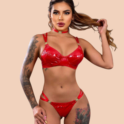 Conjunto Rojo Charol ref.J022
