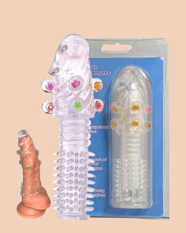 Funda Para Pene Texturizado Con Perlas