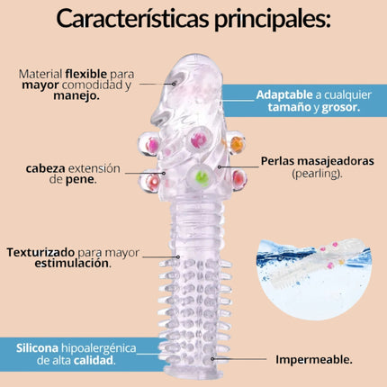 Funda Para Pene Texturizado Con Perlas