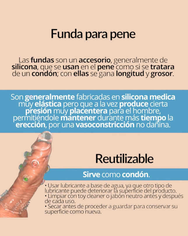 Funda Para Pene Texturizado Con Perlas