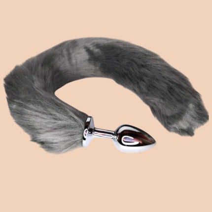 Plug Cola de Zorro Gris Talla S