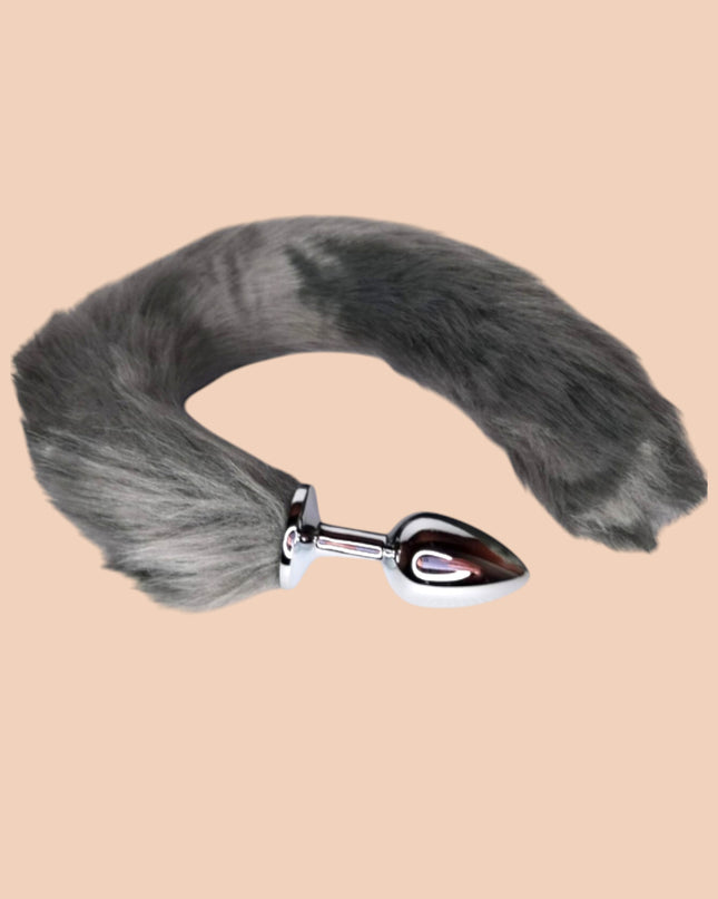 Plug Cola de Zorro Gris Talla S