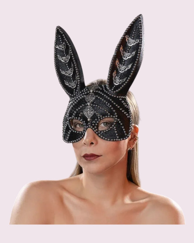Mascara Bunny Negro con perlas