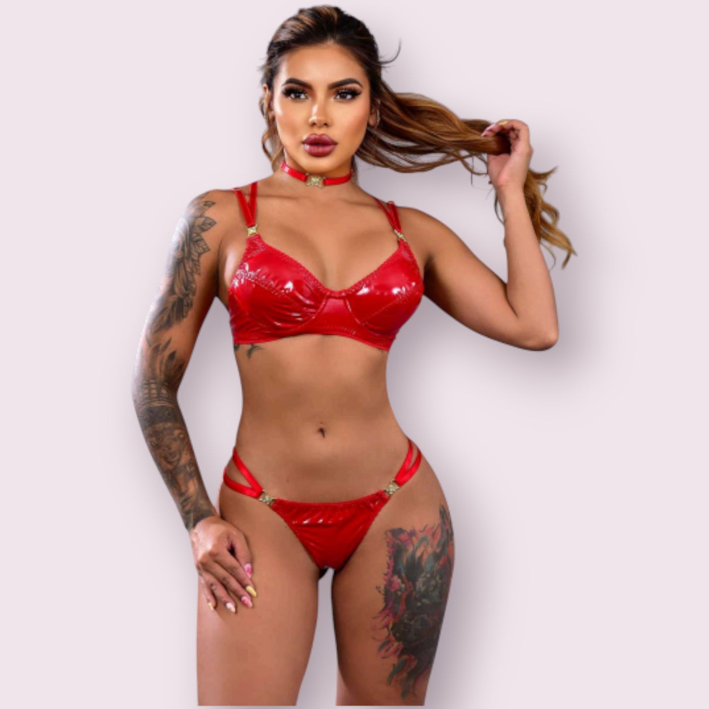 Conjunto Rojo Charol ref.022