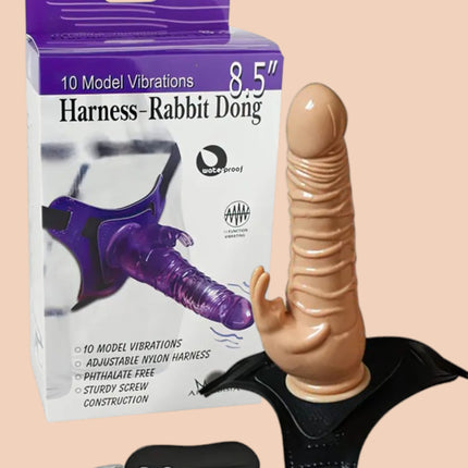 Arnes Vibrador Rabbit Dong Piel