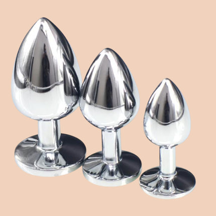 Plug Anal Plateado Diamante Rosa