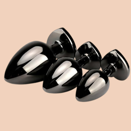 Plug Anal Corazón Negro Talla S