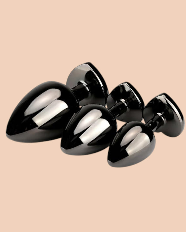 Plug Anal Corazón Negro Talla S