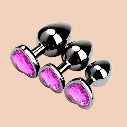 Plug Anal Corazón Negro Talla S