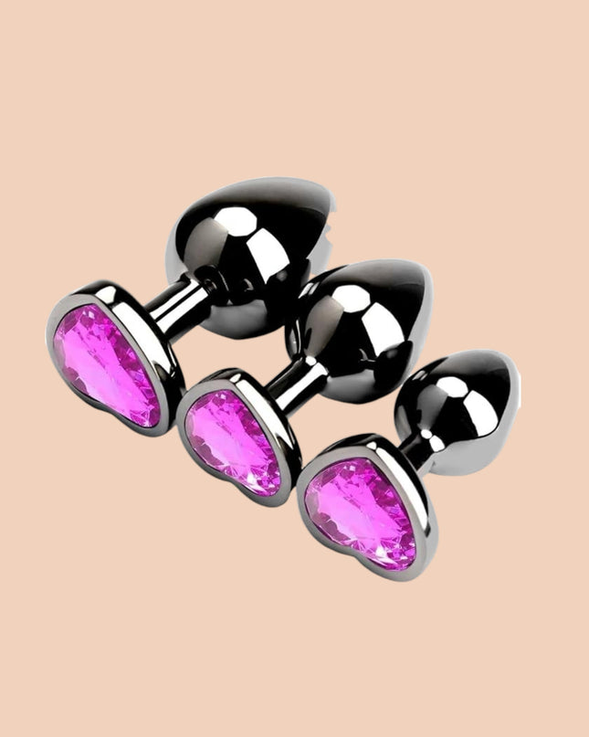 Plug Anal Corazón Negro Talla S