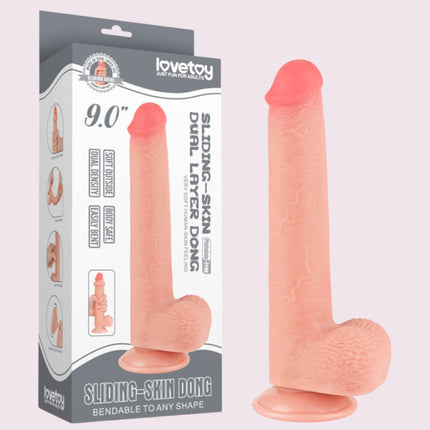 Dildo Sliding Skin LoveToy 22 cm