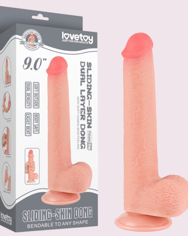 Dildo Sliding Skin LoveToy 22 cm