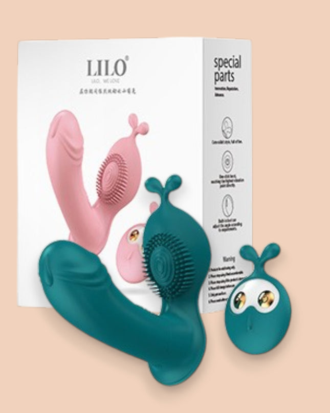 Vibrador doble Carita con Control Remoto Lilo