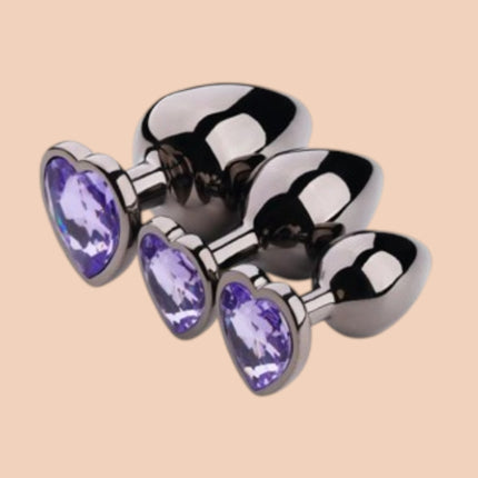 Plug Anal Corazón Negro Talla S
