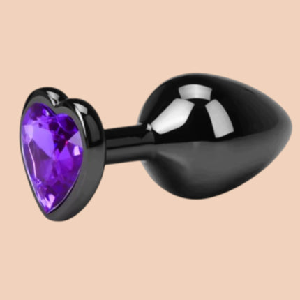 Plug Anal Corazón Negro Talla S